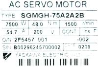 Yaskawa SGMGH-75A2A2B image